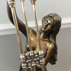 ○【通電動作確認済】時計 女性像 置時計 インテリア コレクション 振り子時計 洋風 (NF220910)208-466の画像