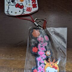 新品　広島限定キティちゃんストラップキーホルダー