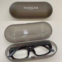 MORGAN HOMME モルガンオム 男女兼用 伊達メガネ メガネ アニマル柄 ケース付の画像
