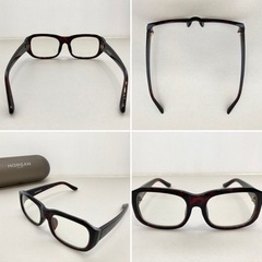 MORGAN HOMME モルガンオム 男女兼用 伊達メガネ メガネ アニマル柄 ケース付の画像