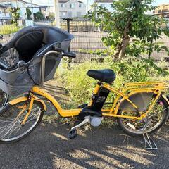 電動自転車 Panasonic ギュットミニ Gyutto mini 20インチ 黄色 後方シート付