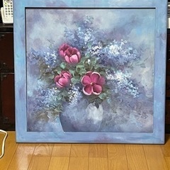 油絵、額付き