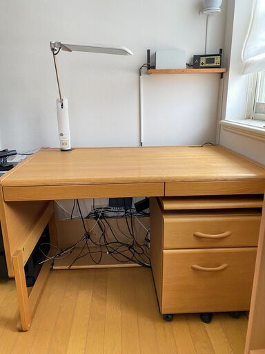 【取りに来てくださる方or近くならお届け組立も可能　～9/17まで】ベネッセの学びデスク&整頓ワゴン＆スタンド（カリモク製）