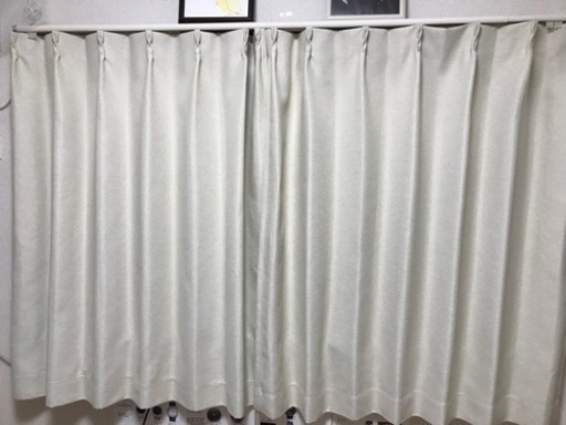 100×100cm×2枚　ニトリ　カーテン　アイボリー　ノーブル3 遮光2級
