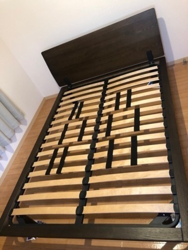 無印良品　木製ベッドフレーム　ダブル　ウォールナット