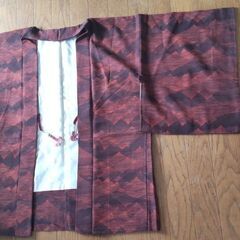 ○着物羽織茶系×橙色の画像