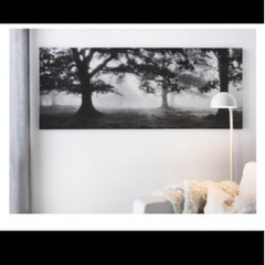 IKEA アート　ファブリックパネル森に差し込む光 PJATTE...