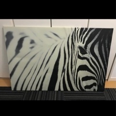 イケア　ファブリックパネル　PJATTERYDアート シマウマ 78×118cmの画像