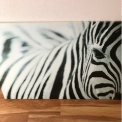 イケア　ファブリックパネル　PJATTERYDアート シマウマ 78×118cmの画像