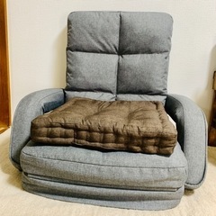 リクライニング　座椅子　グレー　状態良いの画像