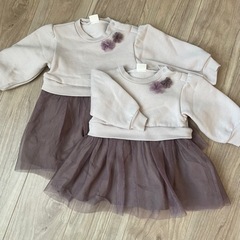 姉妹おそろい　ワンピース　90と70