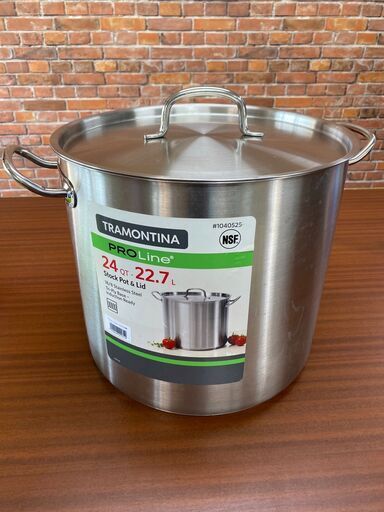 【店頭引き取り限定・中古品】トラモンティーナ　ステンレス 22.7L 寸胴鍋《Tramontina Stainless Steel 24QT Stock Pot》