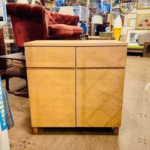 【売約済み】　無印　無印良品　木製　収納　キャビネット　オーク　オーク材　検　MUJI 良品計画　オーク材　無垢材　廃盤　棚　タンス　引き出し　木製キャビネット