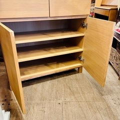 【売約済み】　無印　無印良品　木製　収納　キャビネット　オーク　オーク材　検　MUJI 良品計画　オーク材　無垢材　廃盤　棚　タンス　引き出し　木製キャビネットの画像