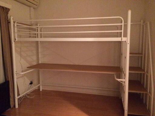 ロフトベッド　デスク付（棚付）