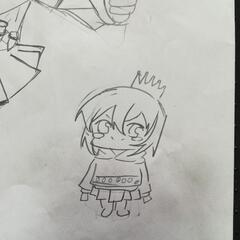サバゲーナンバー1の絵「子供製作」とTulyのハンカチとシナモロールのキーホルダーの画像