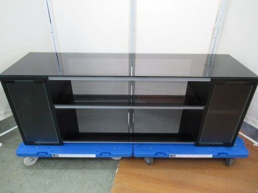 テレビ台/TV台/テレビボード/TVボード/ガラス扉/ガラストップ/ブラック/黒/41×110×30/中古品/J4427/