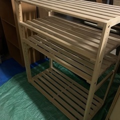 決まりました！木製ラック　ウッドラック　シェルフ
