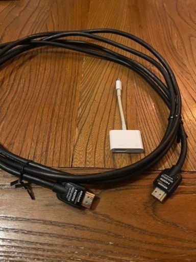 HIGH SPEED HDMIケーブル 3.0mとHDMI端子⇄ライトニングケーブル変換アダプター