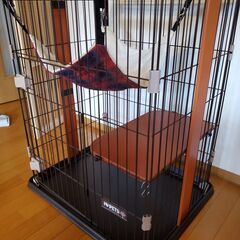 【取引終了】ネコ用ケージ2段　ウッドワンサークル