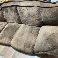 【受渡者決定】ブラウンローソファ（ベッド状に変形可能）の画像