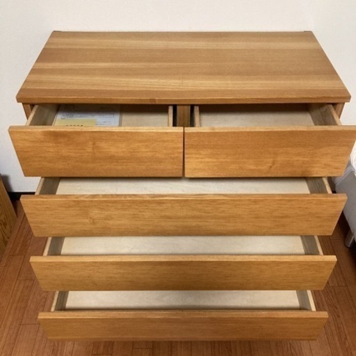 【9月23日まで】 無印良品　タモ材チェスト　4段