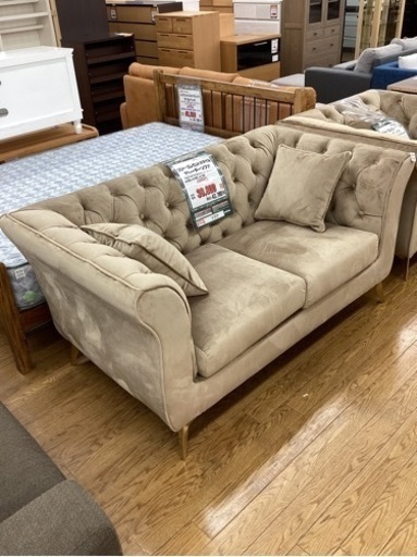 KI-49【新入荷　アウトレット】リリー　エレガントスタイル　2シーターソファ　ベルベット