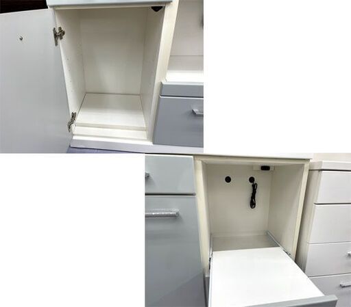 格安！ レンジボード 幅88.5×奥行41×高さ185ｃｍ キッチンボード 食器棚 ホワイト 白 エナメル調 札幌市手稲区