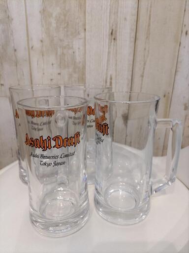 アサヒビールジョッキドラフト　4つ　昭和レトロ
