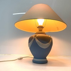 【スタイルフランス】フランス製 ナイトスタンド 陶器　卓上スタンド　スタンドライト ヨーロピアン風 水色の画像