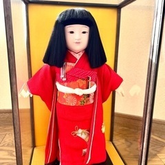市松人形 ガラスケース入りの画像