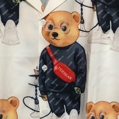 ★ 熊 ベアー柄シャツ アロハ ストリートに使える半袖 総柄 ★ 未使用。の画像