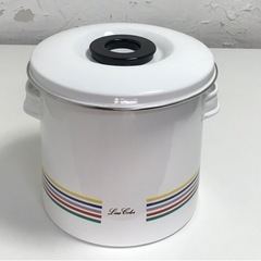 ✨未使用品✨レトロな深型ホーロー両手鍋
