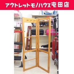 ハンガーラック 折りたたみ 高さ145cm フック付き ナチュラ...