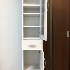 すき間収納（食器棚）　ホワイト　中古美品の画像
