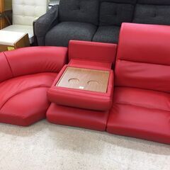 ※販売済【234】ローソファー コーナー付 レッドの画像