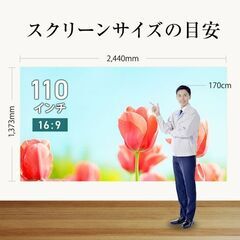 【引き取り限定・東京都中野区沼袋・中古美品】壁掛けプロジェクタースクリーン(2440mm×1373mm）の画像