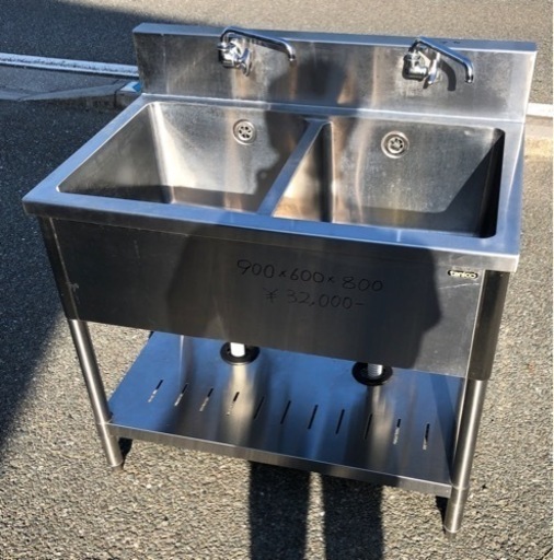 ⭐︎中古品　タニコー　2槽シンク　900×600×800mm  厨房用品⭐︎