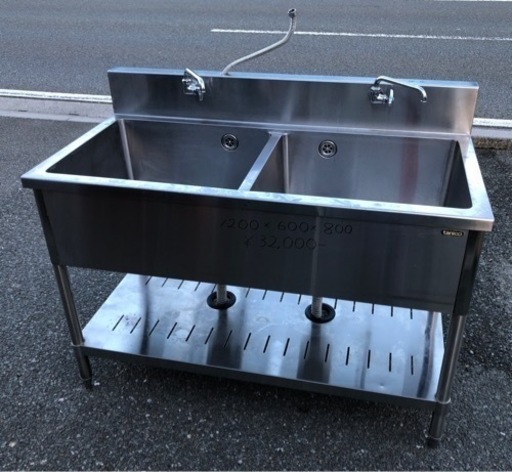 ⭐︎中古品　タニコー　2槽シンク　1200×600×800mm  厨房用品⭐︎