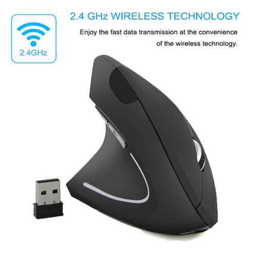 その他 CHYI Left Hand Wireless Mouse Rechargeable Ergonomic Vertical Gaming Mouse USB Optical 1600 DPI Computer 5D Mice With Mouse Pad