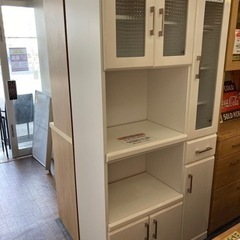 食器棚　ホワイト　クリーニング済み　【管理番号81309】