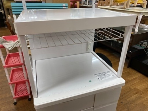 R307 日本製 米びつ付きレンジ台 幅60 （キッチン収納、米びつ付・米収納量=12kg