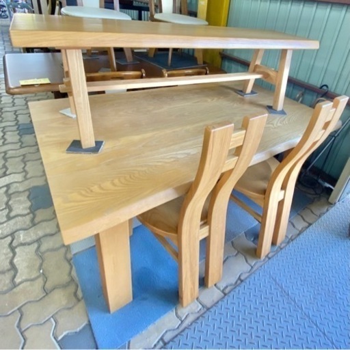 【木製】ダイニングセット 椅子2脚 ベンチ