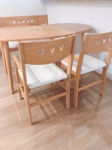 ミッキー　ダイニングテーブルセット④ ベルメゾン ミッキー ダイニングテーブルセット 当店ではテーブル展示