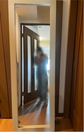 鏡、姿見　(木製枠、飛散防止加工)