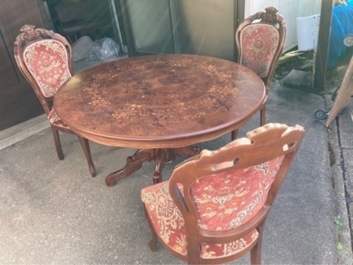 イタリア製　3人掛けダイニングセット