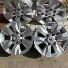値下げしました！トヨタハイラックス純正 アルミホイール17インチ４本プラドハイエースなどにも！の画像
