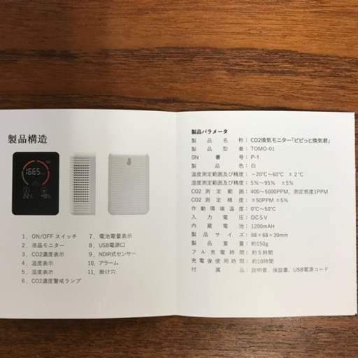 CO2換気モニター　ピピっと換気君