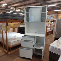 【愛品倶楽部柏店】　ＫＥＹＵＣＡ/高橋木工所　フローラⅢ　２枚スライド扉キッチンボード　白の画像
