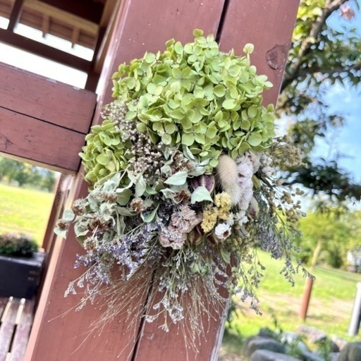 アナベル紫陽花　スワッグm@